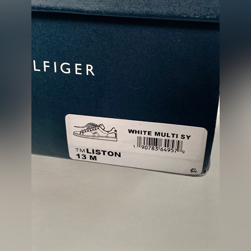 NWT NIB Tommy Hilfiger Listen Men’s White Leather Sneakers Shoes - Picture 11 of 11